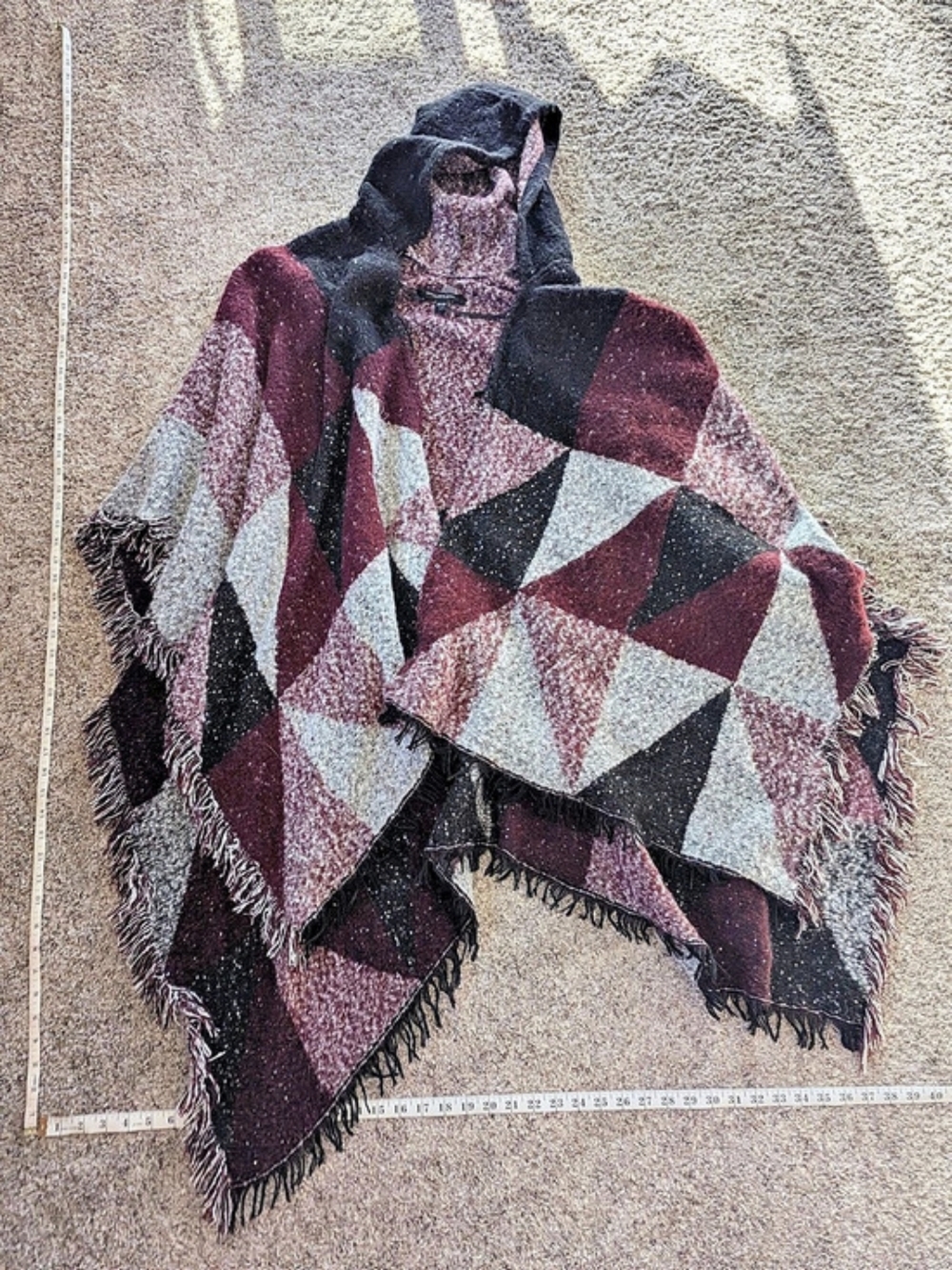 Marc New York Geometric Wrap in Burgundy & Black Like New